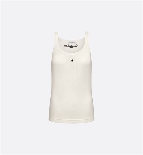 blue dior tank top|Dioriviera Tank Top Ecru Cotton Ribbed Jersey .